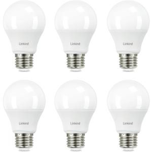 Linkind A19 LED Light Bulb, 60W Equivalent Light Bulbs, 9W 5000K Daylight, 840 Lumens Non-Dimmable LED Bulb, E26 Standard Base, Energy Efficient UL Listed, 6-Pack