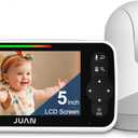 JUAN Baby Monitor with Camera and Audio, No WiFi 100% Private, 3500mAh Long Battery, 1000ft Range Connection, Remote Pan-Tilt-Zoom, Crystal Night Vision, 2-Way Talk for Newborn Infant