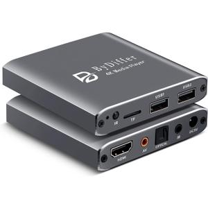 ByDiffer 4K Ultra HD Digital Media Player, TV MP4 Video Player for USB Drive/Micro SD Card, H.265/HEVC, Digital Signage, Auto Playback, HDMI/AV/Optical Output (Grey)