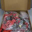 6 Pcs Mini Christmas Cabinet Wreath with Lights Prelit 8" Artificial Small Pinecone Front Door Wreath with Bow Xmas Hanging Garland for Kitchen Window Stairs Railing 