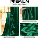 Hunter Green Satin Backdrop Curtains 2 Panels - Glitter Photo Drapes for Baby Shower, 10x10FT Shimmer Back Drop Cloth, Wrinkle Free for Birthday Party Prom Wedding Reception Stage