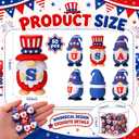 50 Pcs 4th of July Mini Gnomes Set with Acrylic Display Box, 1.4 Inch Tiny Patriotic Gnome Figures, Red White Blue USA Flag Mini Ornaments for Independence Day Party Favors & Table Decor