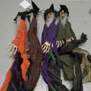 JOYIN 4 Pcs 19.6 Hanging Witch Halloween Decorations Outdoor Indoor Flying Haunted House Scary Decor for Lawn Garden Yard