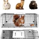 ARELAX 24" Live Animal Cage Trap, Heavy Duty Folding Squirrel Trap, Humane Live Trap for Rabbit, Squirrel, Mink, and Muskrat