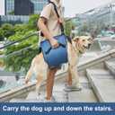 COODEO Dog Carry Sling, Emergency Backpack Pet Legs Support & Rehabilitation Dog Lift Harness for Nail Trimming, Dog Carrier for Senior Dogs Joint Injuries, Arthritis, Up and Down Stairs(XL, Blue)