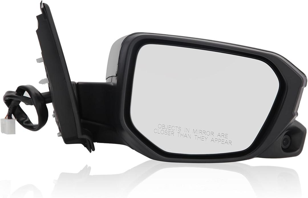 Passenger Side View Mirror Compatible with 2016-2021 Honda Civic Power Heated With Camera (Black)