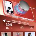 2 x Magnetic for iPhone 17 Pro Case 360 Spin Stand Red | Compatible with MagSafe, Military-Grade Protection,Non-Yellowing, Clear Scratch-Resistant Back Cover for 17 Pro 6.3