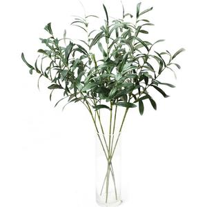 5pcs Olive Branches for Vases Artificial Plants Greenery Stems for Vases Olive Leaves Plant (Green)