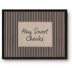 Hey Sweet Cheeks Wall Art Framed Funny Bathroom Decor 16x24 Inch