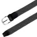 Braided Canvas Woven Elastic Stretch Belts for Men/Women/Junior with Multicolored (White, S)