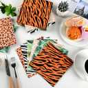 120Pcs Jungle Safari Wild Animal Party Supplies Disposable Jungle Zoo Animal Print Tropical Paper Napkins for Birthday Party, Baby Shower and Safari Theme Decorations, 6 Style