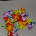 Hawaiian Leis 4Pcs Colorful Tropical Dance Flower Necklace Bracelets Headband for Luau Party Summer Beach Decoration