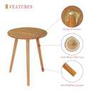 AWASEN Round Side Table, Small End Table for Living Room, Modern Accent Coffee Side Table with Solid Wood Legs for Small Space, Easy Assembly, Brown (Brown Walnut)