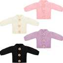 Bencailor 4 Pcs Winter Doll Sweater Clothes 11.5 Inch Doll Sweater Clothes Winter Outfits Knitted Clothing Accessories Outfit Fit for Dolls Decor(Bright Color)
