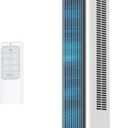 Dreo Tower Fan 42 Inch,Quiet Oscillating Bladeless Fan with Remote, 6 Speeds, 4 Modes, LED Display, 12H Timer, White Floor Standing Fan Powerful for Indoor Home Bedroom Office Room