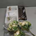 Mkono Mason Jar Lights Centerpiece Table Decor for Dining Room Farmhouse Wood Tray with 3 Jars Flowers Valentines Day Decoration for Coffee Table Kitchen Living Room Wedding (White)