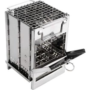REDCAMP Wood Burning Folding Camp Stove Stainless Steel Grid, Portable Collapsible Backpacking Stove Survival Rocket Stove for Hiking Outdoor Tent Camping Picnic BBQ, Samll REDCAMP Wood Burning Folding Camp Stove Stainless Steel Grid, Portable Collapsible Backpacking Stove Survival Rocket Stove for Hiking Outdoor Tent Camping Picnic BBQ, Samll