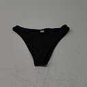Ocean Blues Women's Black Cheeky High Leg Bikini Bottom Mid Rise Swim Bottom Size Small
