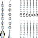 Teardrop Crystals Garland 12 Strands, 38mm/55mm Hanging Chandelier Crystals Beads Chain for Decoration Clear GOLDENHAITAI