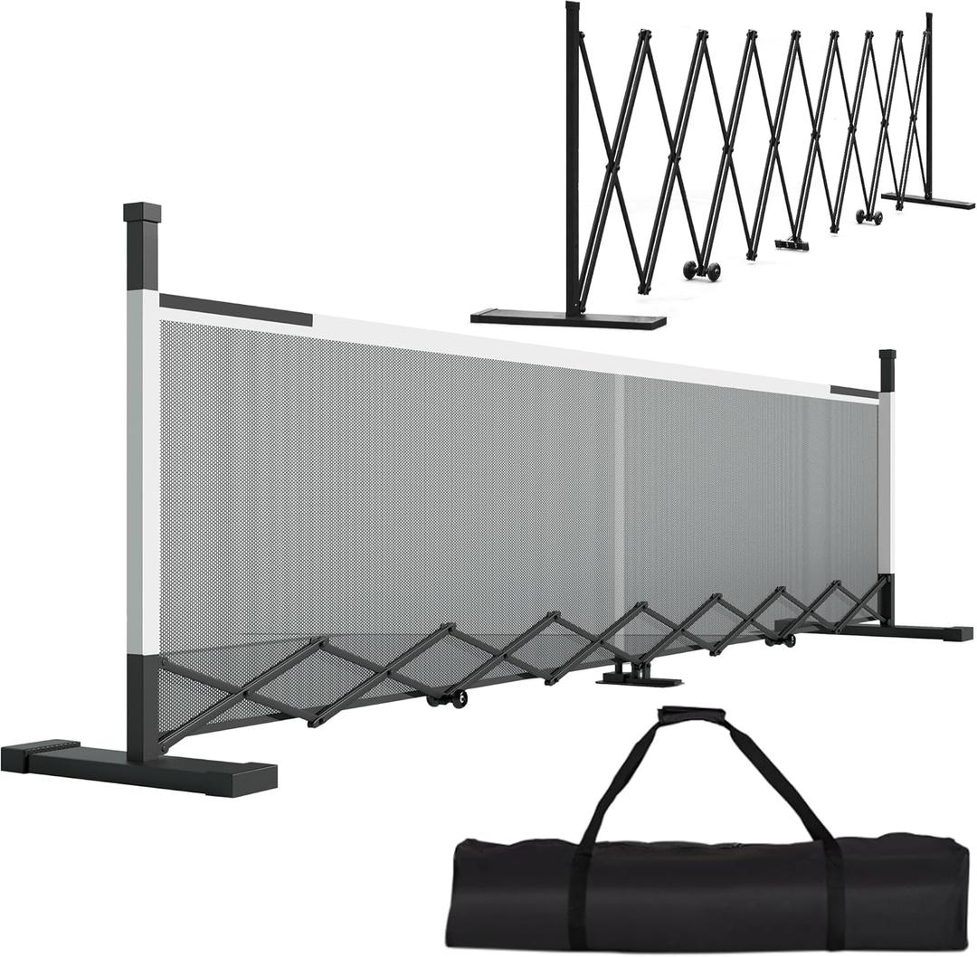 Retractable Pickleball Net - Durable and Lightweight Indoor/Outdoor Portable Pickleball Net with Steady Metal Frame, Free Assembly & Carry Bag for Backyards, Driveways and Garages