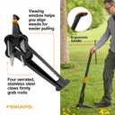 Fiskars Stand-Up Weed Puller Tool, 4 Serrated Stainless Steel Claws Grip Roots for Permanent Removal, Reinforced Foot Platform Penetrates Tough Soil, Easy-Eject & Ergonomic Offset Handle, 39"