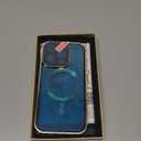 [CD Metal Ring & Safety Lock Full Body Privacy Case for iPhone 14 Pro [Compatible with MagSafe] [Integrated Lens Protection] Slim Metal Plating Bumper Clear Back Double-Sided Cover-Gold