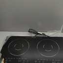 2 Burner Electric Cooktop 110v, 2000W Electric Stove Top Countertop & Built-in, Plug-in Electrics Cooktop 24 Inch, 8 Power Levels & 8 Functions, Touch Control, Safety Lock, Timer, Karienvir, 24 inch black 2 burner