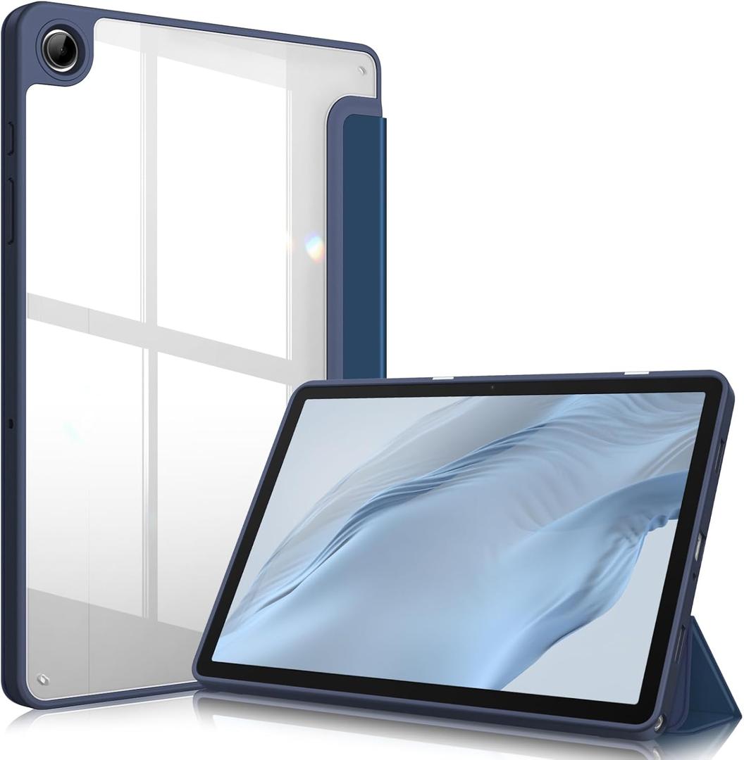 Fintie Hybrid Slim Case for Samsung Galaxy Tab A9 Plus/A9+ 5G 11 Inch 2023 Model (SM-X210/X216/X218), Shockproof Cover with Clear Transparent Back Shell, Auto Wake/Sleep, Navy