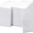 50 Paper Towels Cloth-Like Hand Tissue Paper Napkins, Disposable Hand Towels for Bathroom Guests, Disposable Face Towel for Guest, Washcloths or Dinner Napkin, Made in USA, White (50 Count (Pack of 1), White - Premium Soft)
