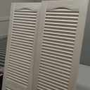 Ekena Millwork Lifetime Vinyl LL1S14X06400WH Standard Cathedral Top Center Mullion, Open Louver Vinyl Shutters, w/Installation Shutter-Lok's & Matching Screws (Per Pair), 14 1/2"W x 64"H, White