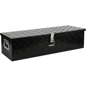 Aluminum Truck Tool Box, Heavy Duty Waterproof Truck Storage Organizer, Pickup Truck Bed RV Trailer with Side Handle, Lock and Keys (Black, 39-INCH)