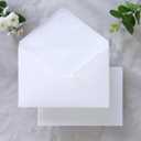 PONATIA 50 Pack A4 Envelopes, 4.3 x 6.3 White Envelopes Perfect for Gift Cards, Wedding Details Cards, Thank You Cards and any 4x6" Inner Sheets