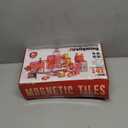 141PCS Magnetic Tiles for kids, Fire Rescue Theme Magnet Tiles with Fire Station & Fire Rescue Vehicles, STEM Magnetic Tiles for Kids Ages 4-8, Preschool Educational Building Toys for Boys & Girls