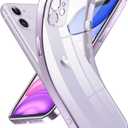 Supdeal Crystal Clear Case for iPhone 11, [Not Yellowing] [Camera Protection] [Military Grade Drop Tested] Transparent Shockproof Protective Phone Case Soft Silicone Slim Cover, 6.1 inch, Purple
