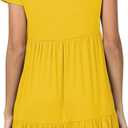 levaca Womens Summer Casual Dresses Beach Coverup Loose Short Sleeve T Shirt Dress 2025 Midi Outfit Sundress (Medium, Yellow)