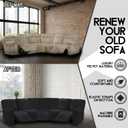 ULTICOR 7-Piece L Shape Sectional Recliner Sofa Covers, Velvet Stretch Reclining Couch Covers for Sofa, Thick, Soft, Washable (Black, 5 Seat Cover)