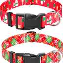 2-Pack Christmas Dog Collar for Large Dogs with Snowman Christmas Tree & Snowflake Design - Adjustable Dog Collar for a Festival Pet Look