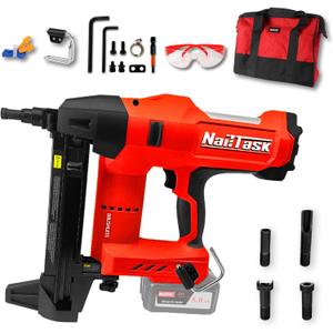 20V Brushless Cordless Concrete Nailer, 16-40mm, No Battery | 100J, Adjustable Depth, Press-to-Fire Safety, Compatible with Makita Battery, Safety Glasses Bag, 5 Nozzles for Steel Brick