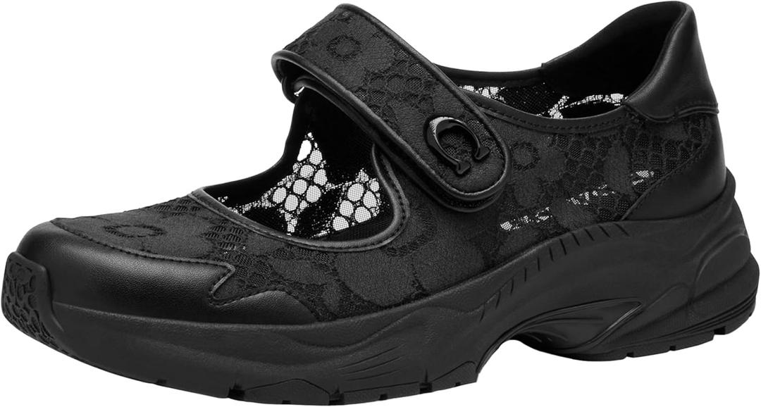 Coach Womens Lace Mary Jane Sneaker (7, Charcoal/Black)