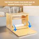 Fullin Upgrade WiFi Router Storage Box Hider, Large Capacity Projector Shelf, Wall Mount or Desktop Cable Management Box, Bamboo Modem Organizer Power Strip Hider Rack Need Assembly