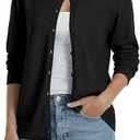 QUALFORT Women's 100% Cotton Lightweight Cardigans Long Sleeve Knitted Button Down Sweater
XL