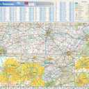 Globe Turner Tennessee State Wall Map - 20.75" x 18.5" Laminated Matte Full Color Street Map
