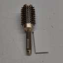 AIMIKE Round Hair Brush, Nano Thermal Ceramic & Ionic Tech, 2.1 Inch Barrel with Boar Bristles for Enhanced Texture, Golden, Hair Drying, Styling, Curling and Shine + 4 Free Clips