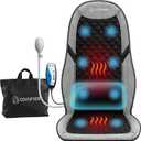 COMFIER Back Massager with Heat,Massage Chair Mat with Adjustable Lumbar Support,Seat Warmer Cushion with 8 Vibration Motors & 5 Modes & Bag,Office Chair Massage Pad for Recliner,Gifts for Mom Dad (Light Black)