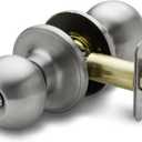 Copper Creek Privacy Interior Door Knob ANSI Grade-3 Certified, Modern Heavy Duty Handle, Easy Install and Reversible for Bedroom, Bathroom & Closets Satin Stainless (1 Pack)