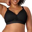 Playtex Women's Wireless Bra, Breathable Smoothing Bras for Women, Moisture-Wicking, Adjustable Straps (Black), 36DD