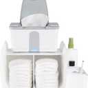 Ubbi Tabletop Diaper Caddy, Diaper Storage, Caddy Organizer, Stores Baby Diapers, Wipes & Baby Accessories, White