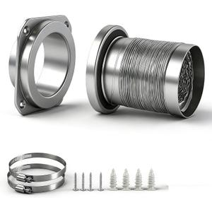 Magnetic Dryer Vent Connector – 3.3FT 4" Flexible Hose with Clamp, Snap-Lock Tool-Free Installation, Fire-Safe Seal for Easy Cleaning & Laundry Efficiency