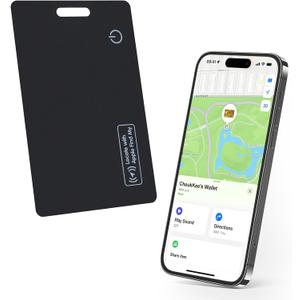 CheukkKee Wallet Tracker Card 2-Pack for Find My,Rechargeable Item Finder Locator,1.8mm Thin,Smart Bluetooth Tracking Device Credit-Card Size with Keychain Hole for Keys, Luggage,Backpack