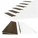 Non Slip Stair Treads for Stair Remodel, 4 Pieces 47x11.8 inch Wood Plastic Composite Stair Treads for Home Decor with 2 inch Square Nose Profile Bullnose Wood Treads Caps (Dark)